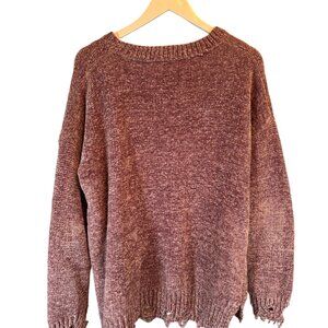 Easel Los Angeles Women Oversize Sweater M/L Pink Tassels